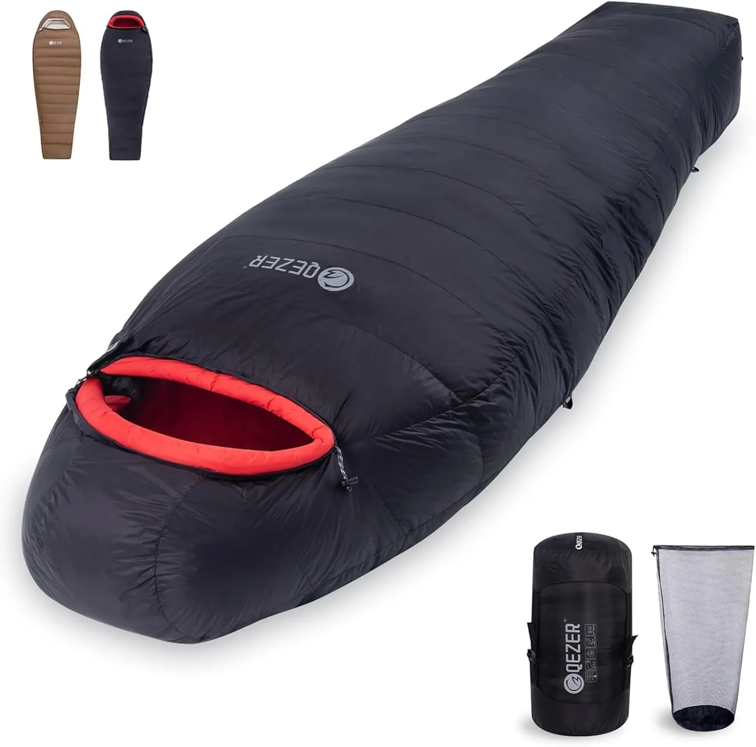 0 Degree Sleeping Bag for Adults - 660 Fill Power Down Bag for Cold Weather -20F / -8F / 0F / 10F Large Lightweight