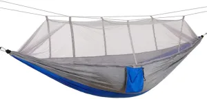 1-2 Person Portable Outdoor Camping Hammock with Mosquito Net High Strength Parachute Fabric Hanging Bed Sleeping Swing (Color : Gray) (Gray)