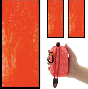 1 or 3 Pack Survival Bag with Whistle Aluminized Sleeping Bag Orange Bivy Sack Portable PE Thermal Sleeping Bag for Camping Hiking Outdoor Adventure
