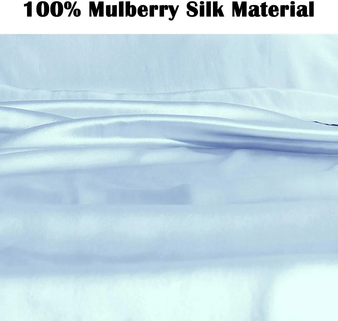 100% Mulberry Silk Sleeping Bag Liner - 19 Momme Silk Single Size Sleep Sack, Lightweight Travel and Camping Sheet for Hotel
