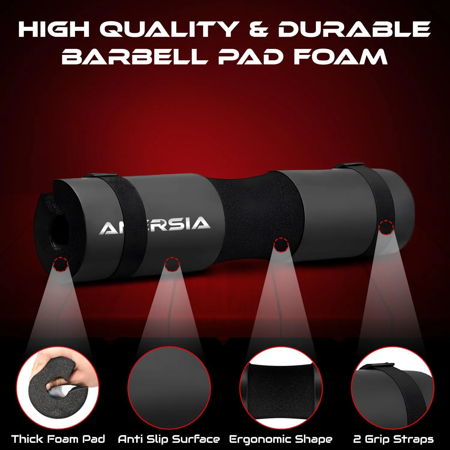 11Pcs Gym Squat Pad Set: Barbell Pad Cushion for Hip Thrust, Ankle Strap for Cable Machine, Weight Lifting Straps, Resistance Bands, Barbell Clip Auto Versatile Workout Kit for Women and Men