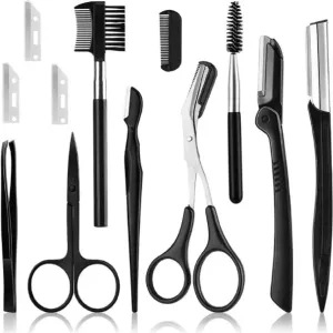 12-in-1 Eyebrow Grooming Kit - Multipurpose Trimming & Dermaplaning Tool
