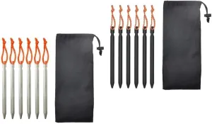 12 Pack Heavy Duty Aluminum Tent Stakes Y-Beam Tent Pegs with Reflective Pull Rope for Camping and Backpacking