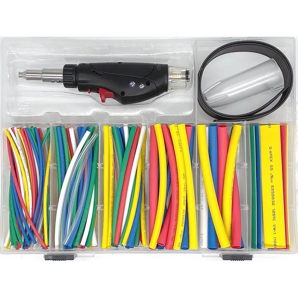 162 Piece Heatshrink Kit with Gas Torch