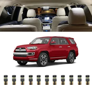 16pcs 4Runner Interior LED Lights Kit - Super Bright LED Map Dome Light Bulbs Replacement for 2010 2011 2012 2013 2014 2015 2016 2017 2018 2019 2020 2021 2022 4Runner(White)