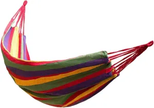 1Pc Double Thickened Canvas Hammock Outdoor Camping Hanging Chair with Two Bind Ropes Fashionable Red Design Lightweight and Portable for Relaxation and Fun