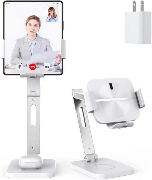 2 in 1 Charging Station for Z Fold 6/5/4/3/2, Aluminium Alloy 3 Coils Fast Wireless Charger Stand for Samsung Galaxy Buds Pro/Buds Live (with 20W Adapter)