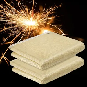 2 Pack Welding Blanket 4x6 ft, Heavy Duty Fiberglass Heat Resistant Fabric, 1022 °F Fire Resistant Blankets, High Temp Insulation Blanket for Industrial, Smoker, Camping, Grill