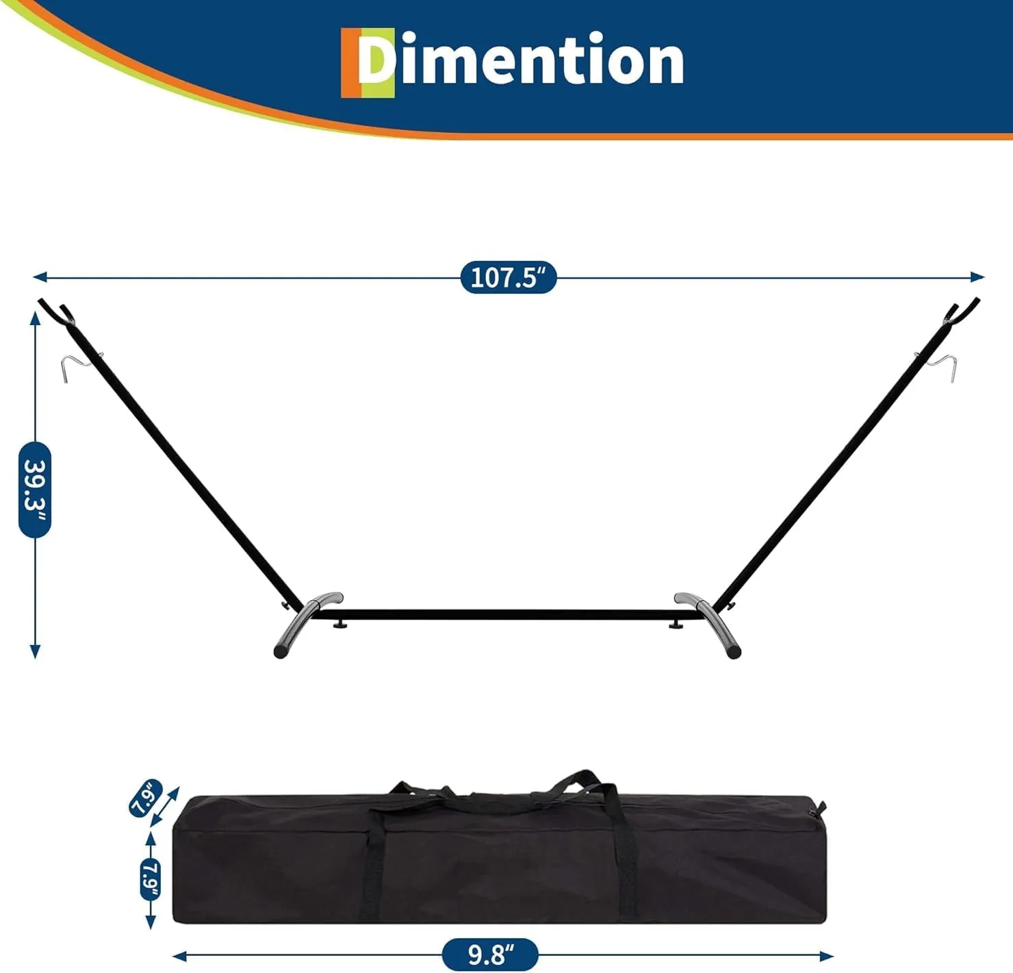 2-Person Hammock with Heavy-Duty Steel Stand,Portable,Easy Assembly, Up to 660lbs with Travel Bag for Camping Outdoor/Indoor Patio Backyard