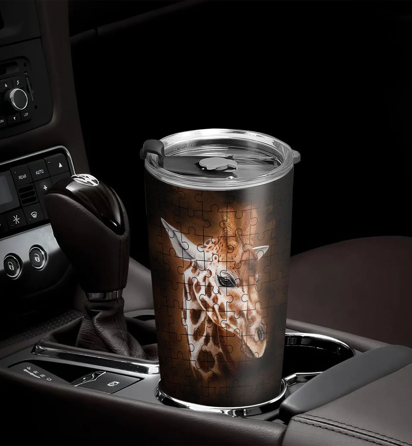 20oz Giraffe Tumbler, Gifts for Giraffe Lovers, Coffee Thermos for Women, Men, Stainless Steel Double Wall Vacuum Insulated Coffee Mug, Travel Cup with Lid