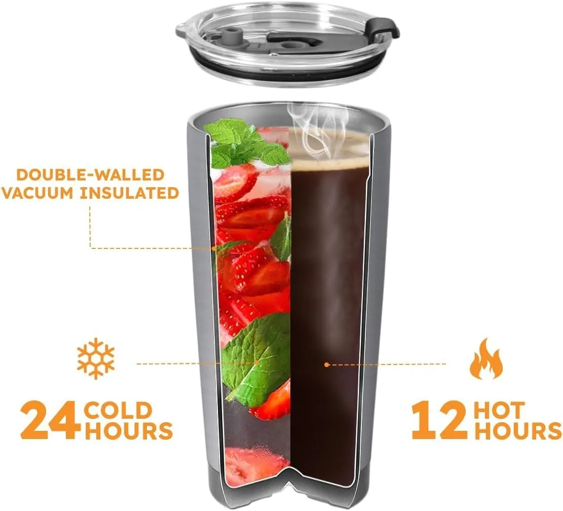 20oz Giraffe Tumbler, Gifts for Giraffe Lovers, Coffee Thermos for Women, Men, Stainless Steel Double Wall Vacuum Insulated Coffee Mug, Travel Cup with Lid