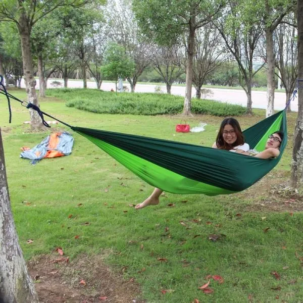 270cmX140cm Outdoor Double Person Hammock Swing Bed Portable Parachute Hammock Travel Camping
