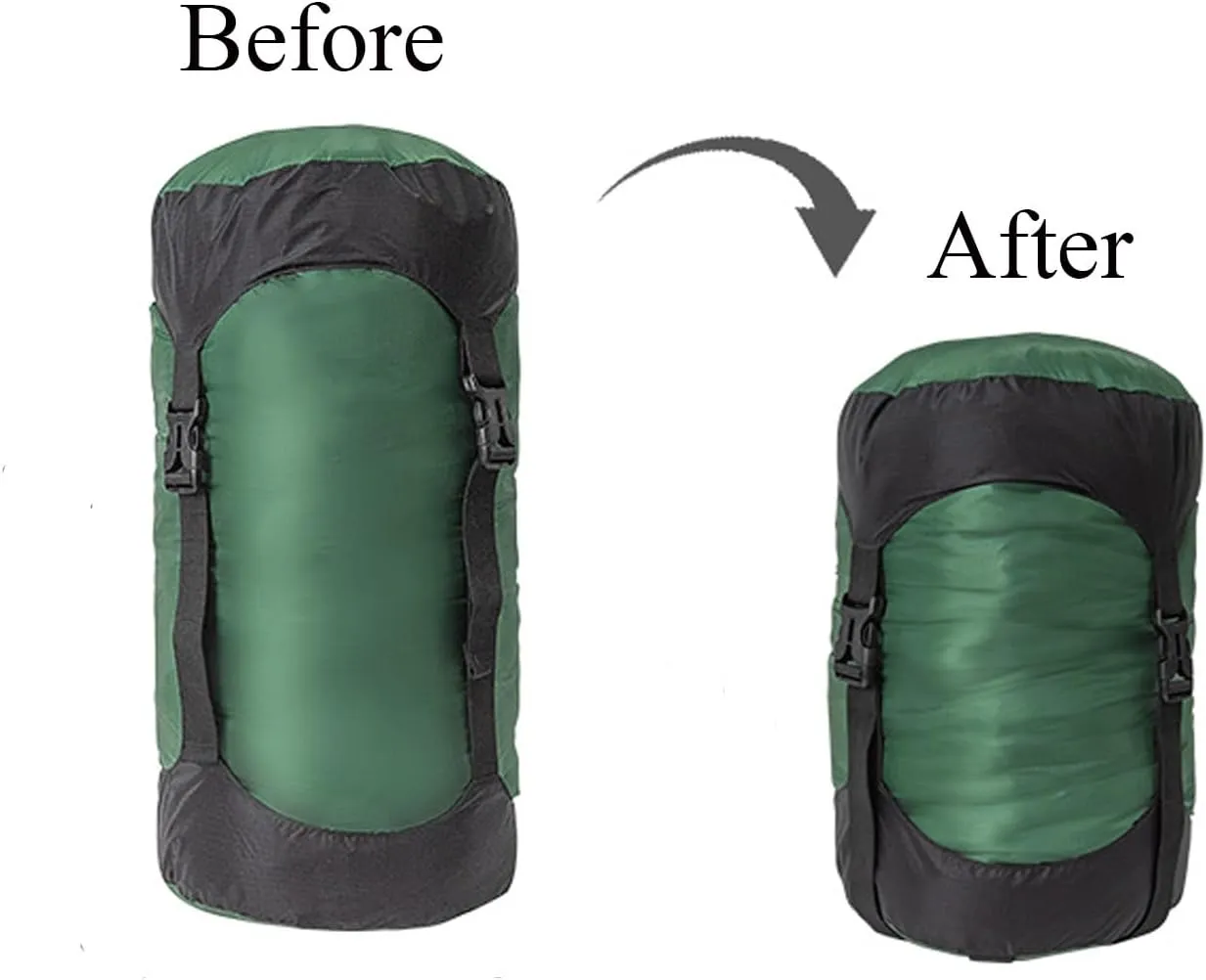 2pcs Nylon Compression Sack for Sleeping Bag, Lightweight Stuff Bag Organizer for Camping Backpacking Hiking