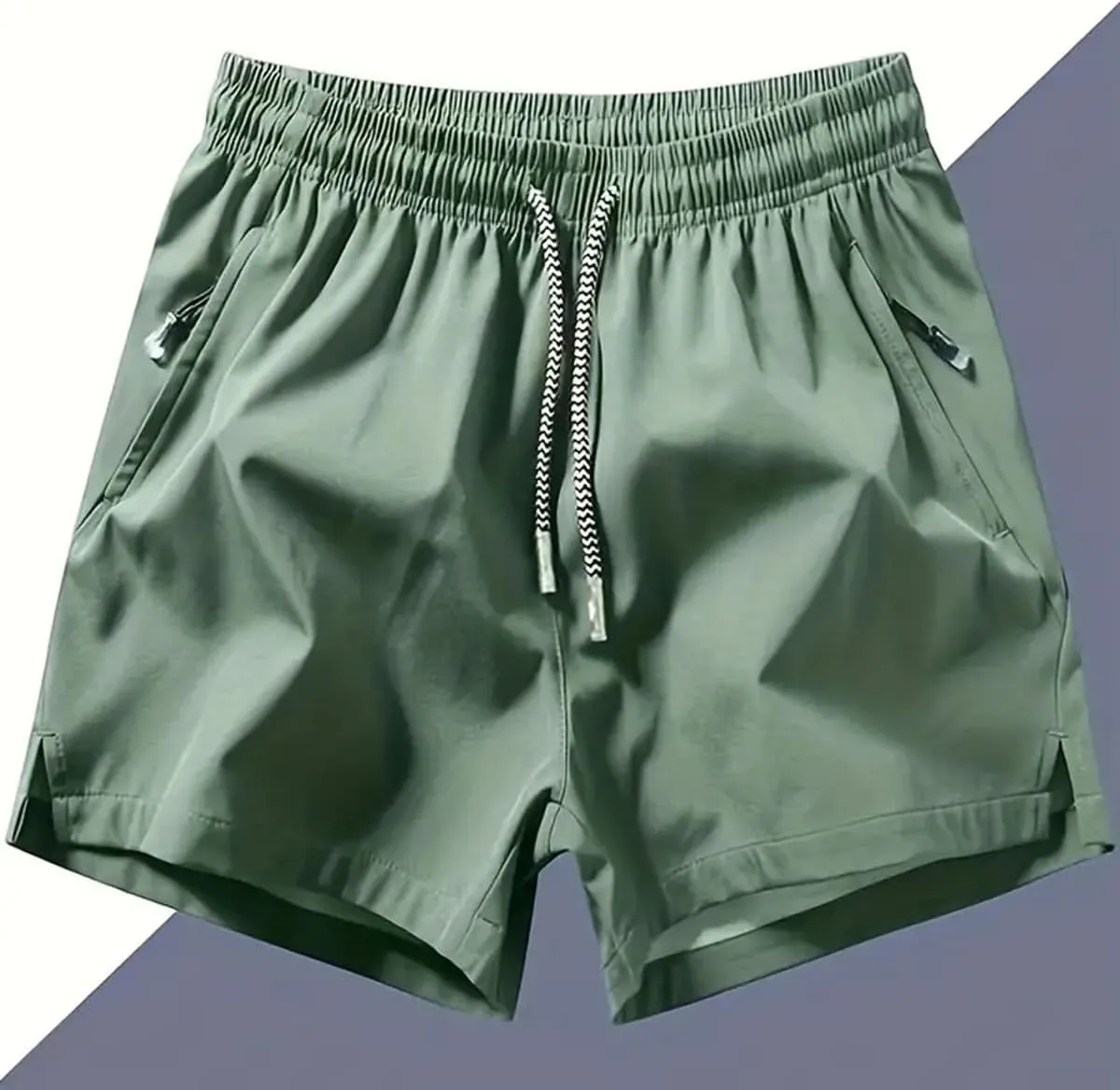 3 Set Men's Workout Athletic Shorts Lightweight Moisture Wicking 3" Running Shorts with Zipper Pockets Gym Beach