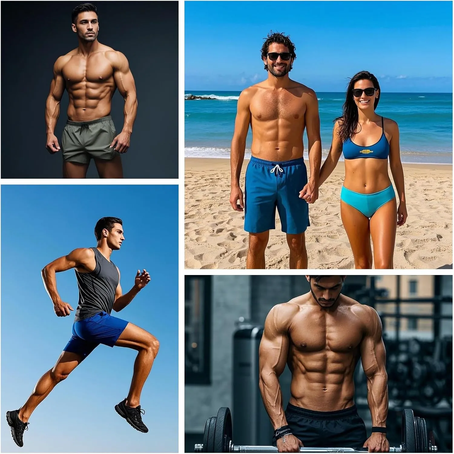 3 Set Men's Workout Athletic Shorts Lightweight Moisture Wicking 3" Running Shorts with Zipper Pockets Gym Beach