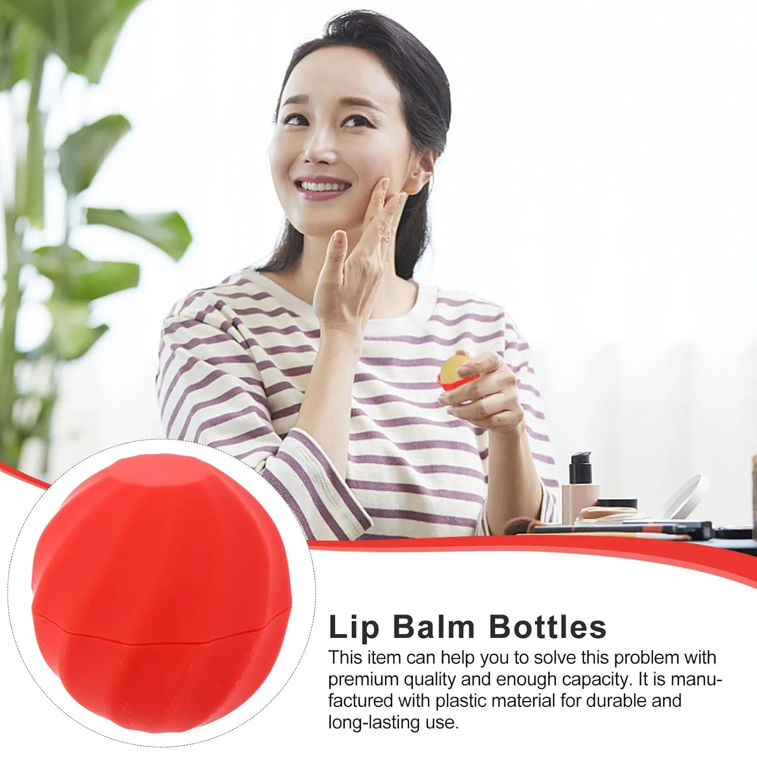 30 Pcs Spherical Lipstick Case Lipstick Containers Empty Kids Lipstick Lip Gloss in Bulk Small Tins with Lids Black Lip Gloss Diy Round Sample Tube Plastic Travel Red