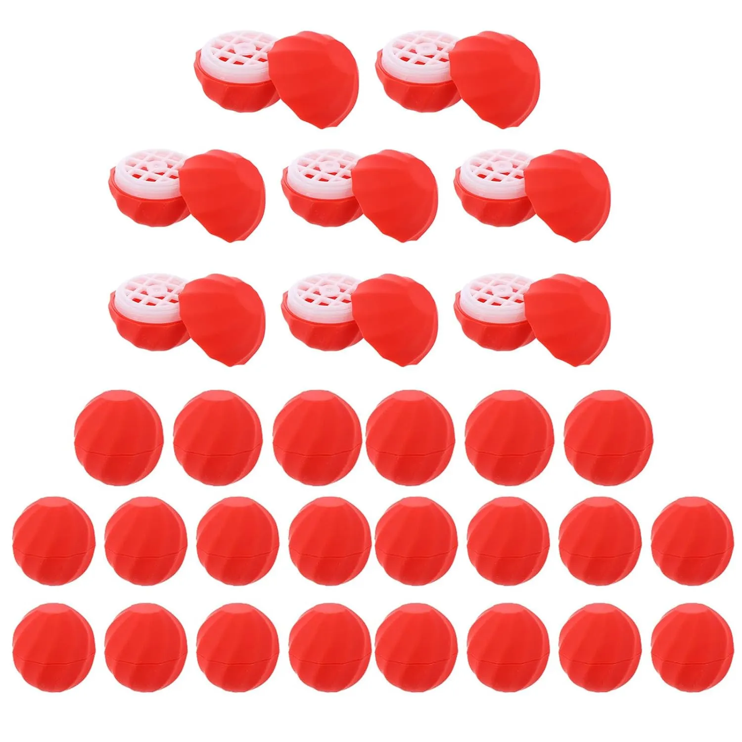 30 Pcs Spherical Lipstick Case Lipstick Containers Empty Kids Lipstick Lip Gloss in Bulk Small Tins with Lids Black Lip Gloss Diy Round Sample Tube Plastic Travel Red