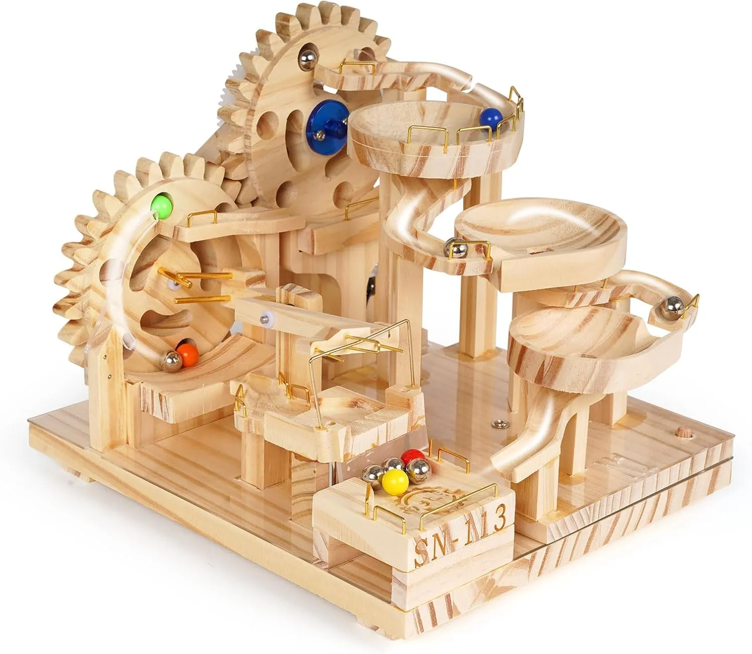 3D Wooden Puzzles Marble Run Set Electric Model Kits for Adults - DIY Mechanical Puzzle Building Set,Creative Gifts for Teens,Office Desk Decor Gift for Men Adults