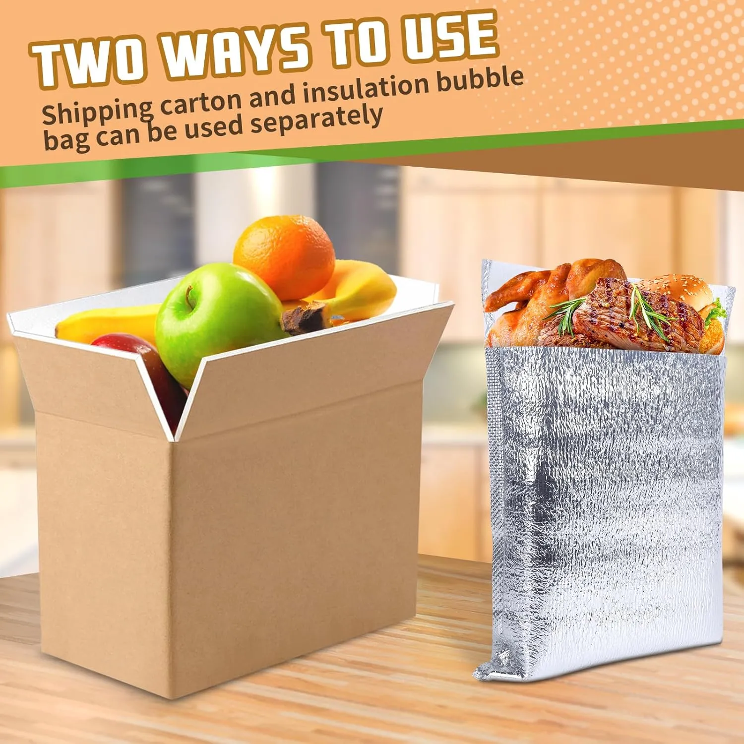 4 Pack Insulated Shipping Boxes with Aluminum Foil Liner, Styrofoam Cooler Shipping Boxes, Foam Cooler Cold Food Shipping Box Insulated Box for Travel Mailing Packing Delivery 8"x4"x6"