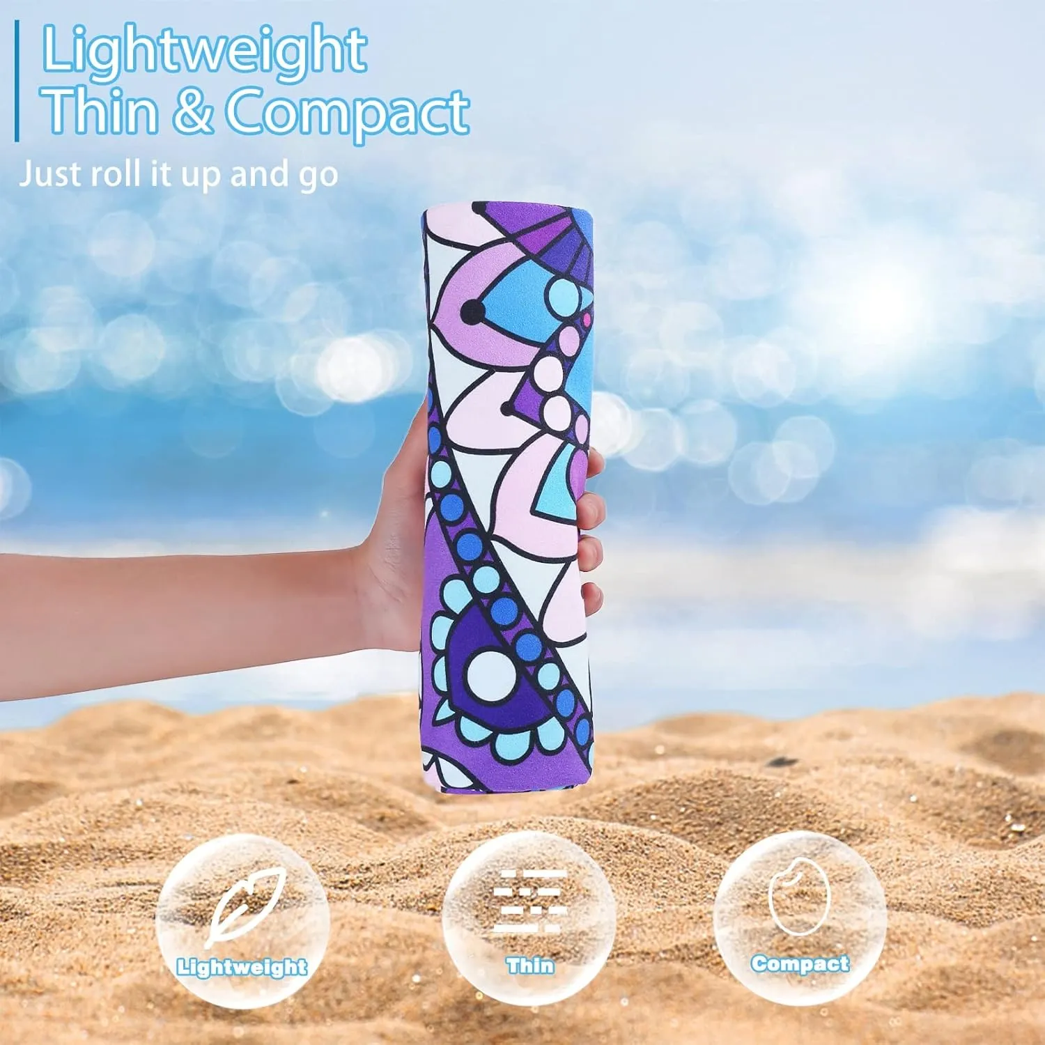 4 Pack Microfiber Thin Beach Towel Lightweight 71x32 Extra Large Sand Free Soft Towels Quick Dry for Travel Pool Yoga Gym Sports Beach Accessories Vacation Essential Gift