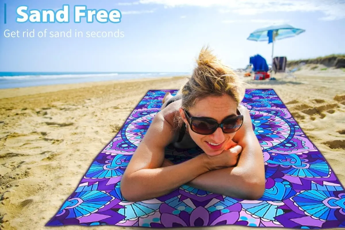 4 Pack Microfiber Thin Beach Towel Lightweight 71x32 Extra Large Sand Free Soft Towels Quick Dry for Travel Pool Yoga Gym Sports Beach Accessories Vacation Essential Gift