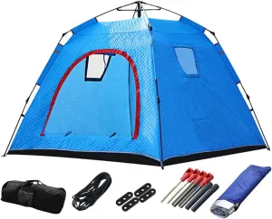 4 Person Outdoor Ice Fishing Shelter Fishing Cotton Tent Thicken Warm Tent Winter Waterproofs Camping Tent with Moisture-Proof Pad