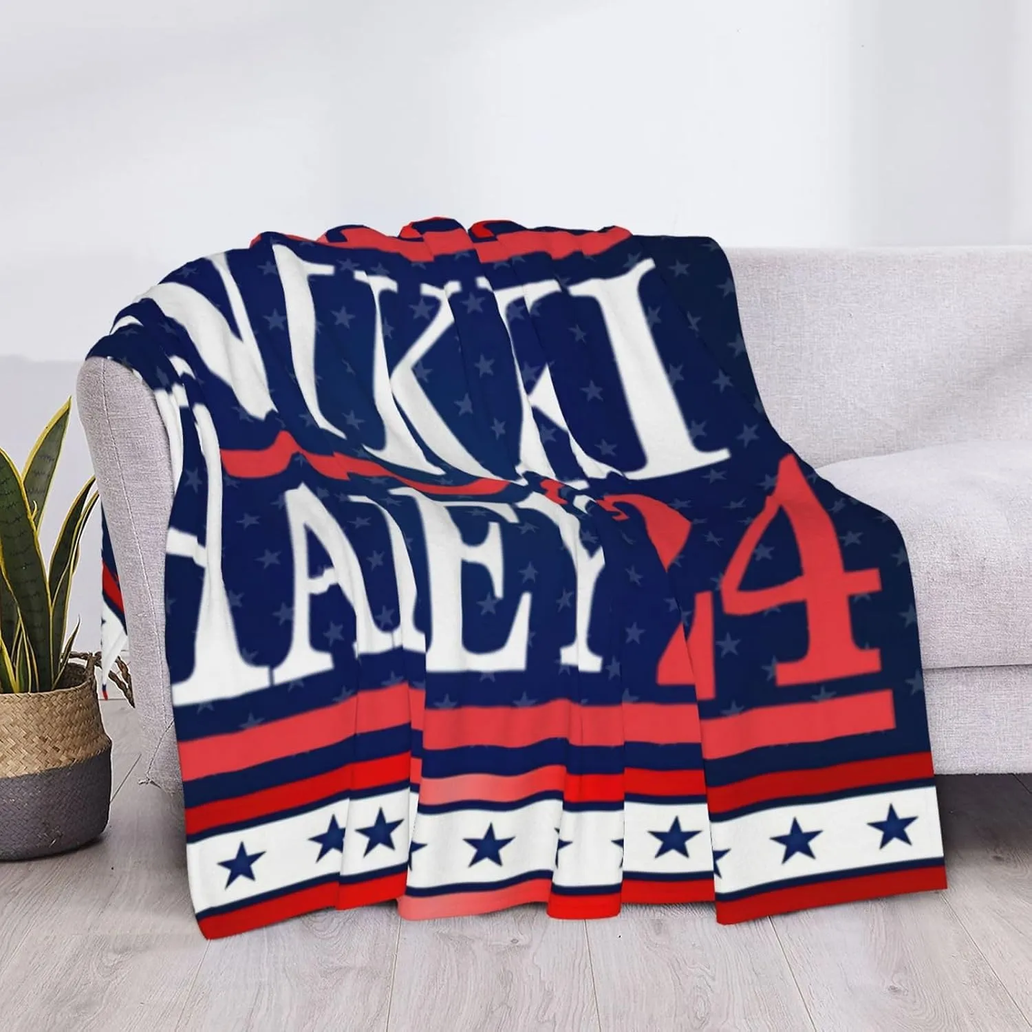 40"x30" Nikki Haley 2024 Gifts for Women Men Fleece Blanket Lightweight Blanket for Bed Sofa Couch Camping and Travel - Microplush - Soft Warm Blanket