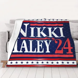 40"x30" Nikki Haley 2024 Gifts for Women Men Fleece Blanket Lightweight Blanket for Bed Sofa Couch Camping and Travel - Microplush - Soft Warm Blanket