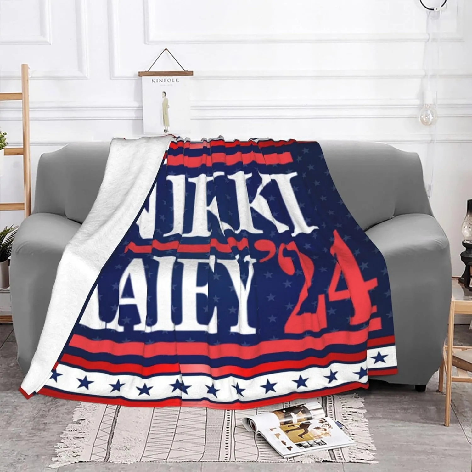 40"x30" Nikki Haley 2024 Gifts for Women Men Fleece Blanket Lightweight Blanket for Bed Sofa Couch Camping and Travel - Microplush - Soft Warm Blanket