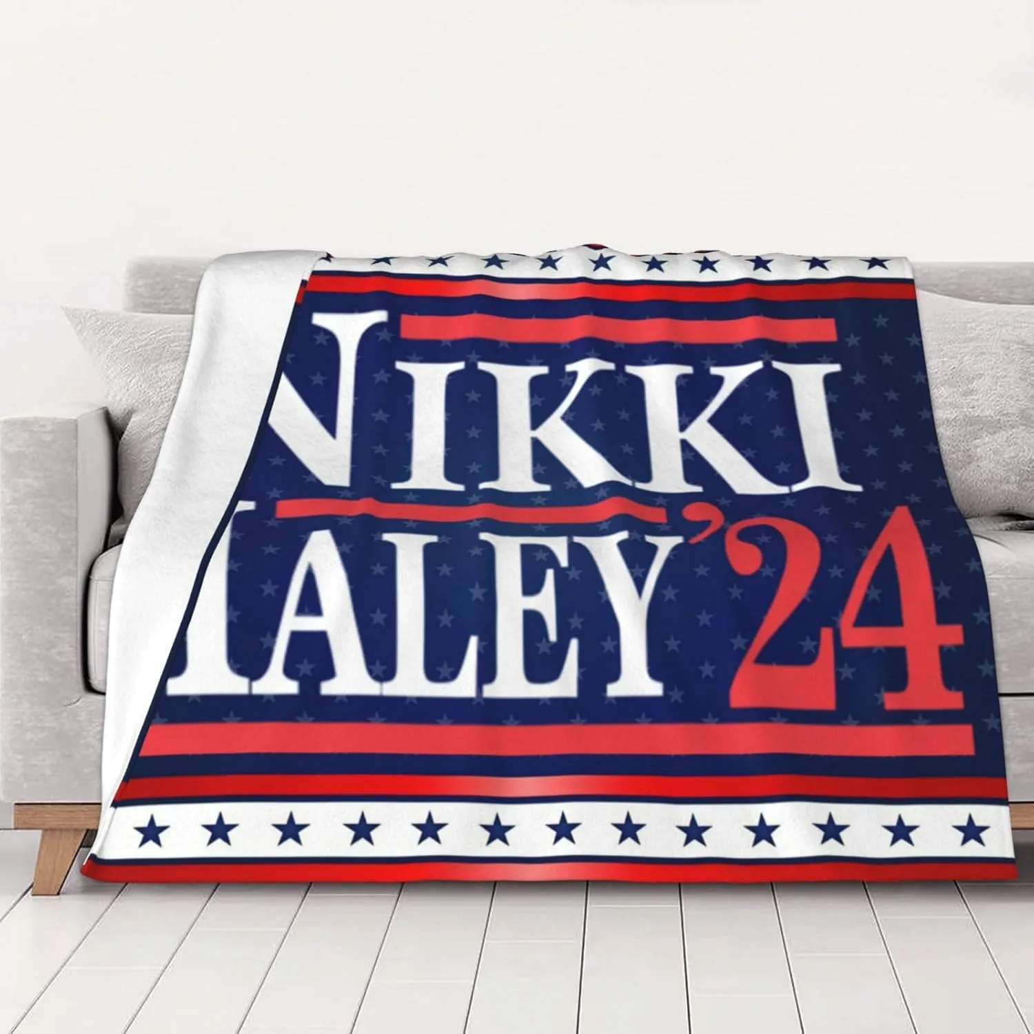 40"x30" Nikki Haley 2024 Gifts for Women Men Fleece Blanket Lightweight Blanket for Bed Sofa Couch Camping and Travel - Microplush - Soft Warm Blanket