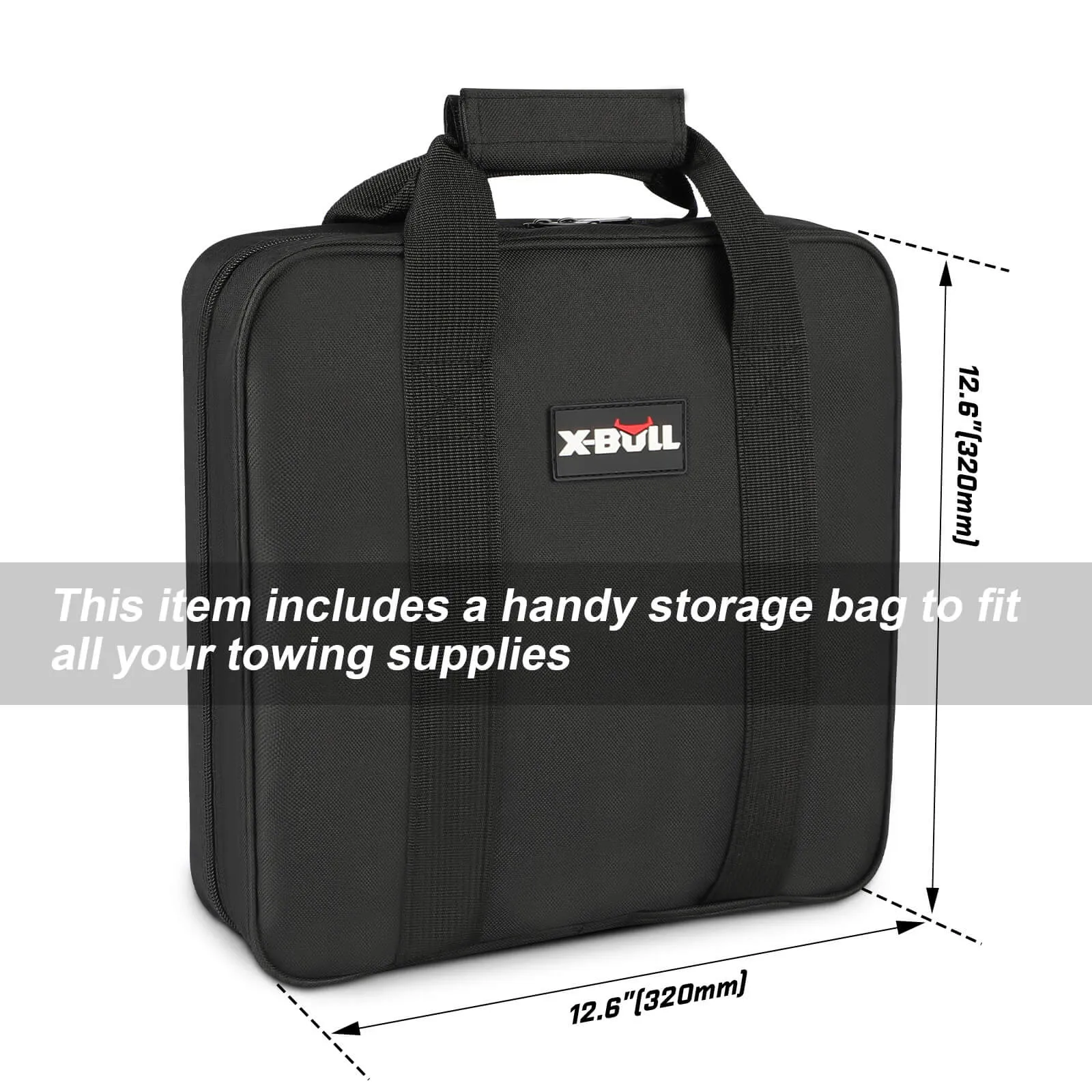4Wd Recovery Kit With Snatch Strap, Hitch Receiver, And Bow Shackles