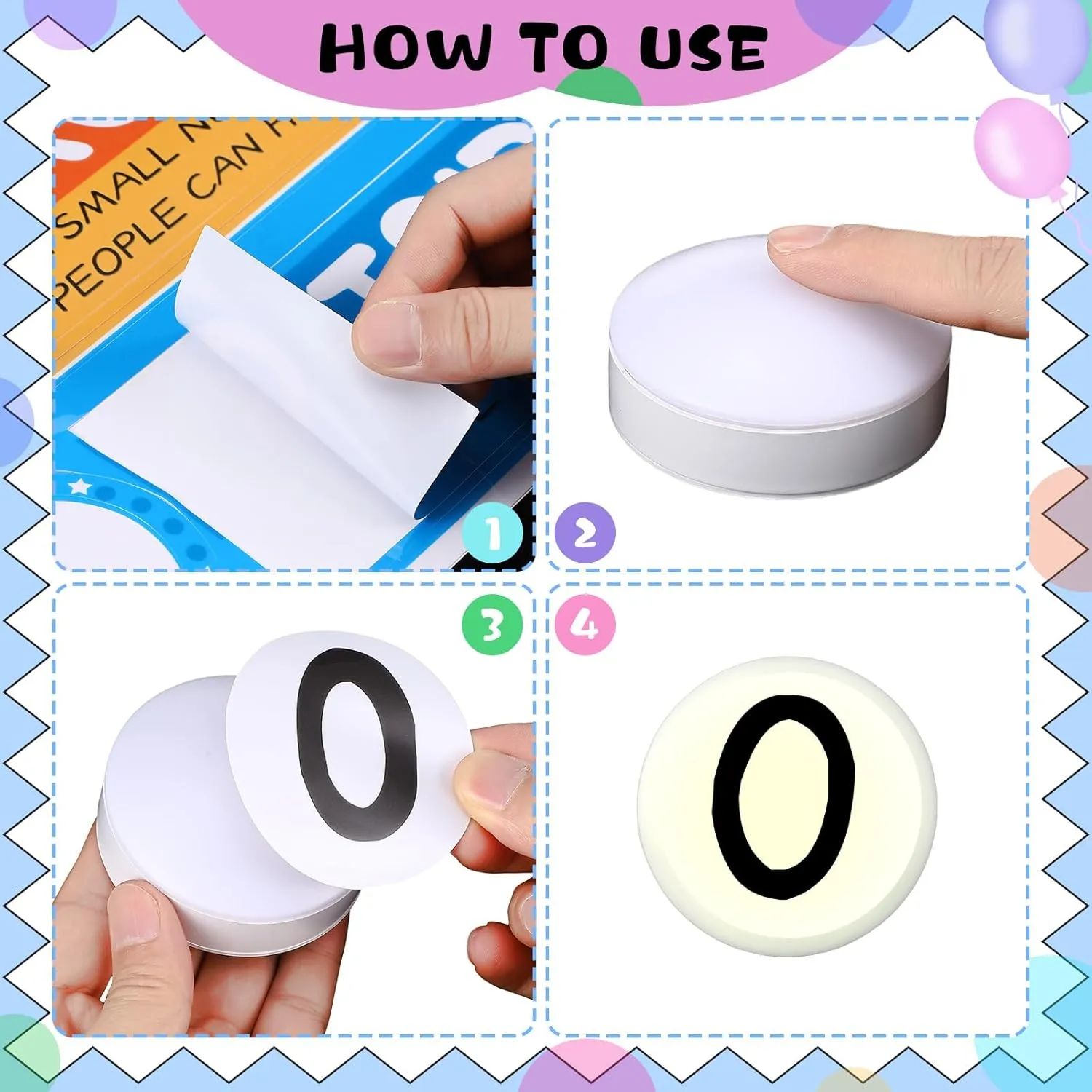 5 Pcs School Push Light and Voice Level Poster Sticker LED Tap Light Voice Chart Battery Operated Button Lights Noise Level Monitor Rules Sign for Classroom Teachers(Classic Style)