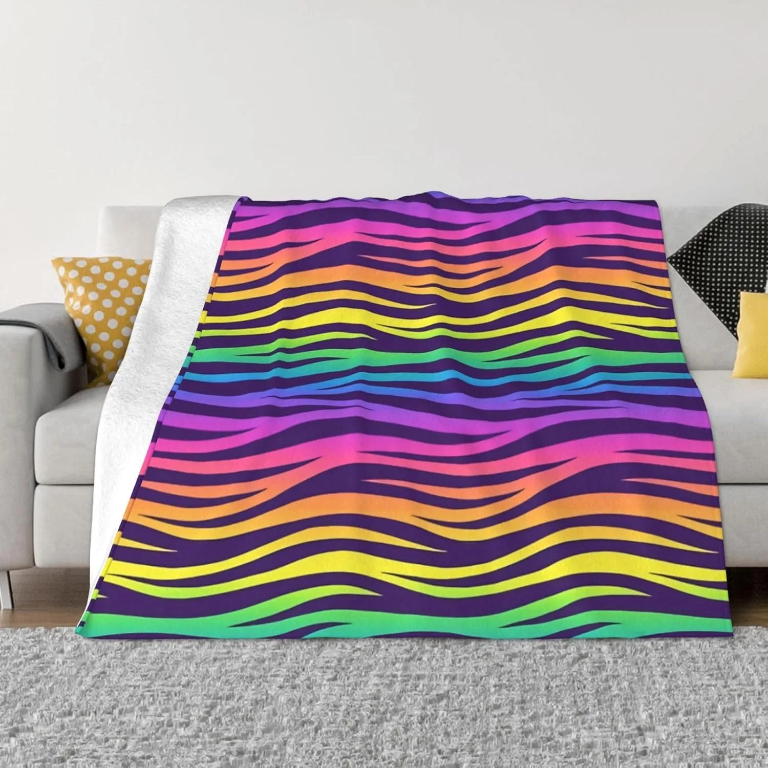 60"X50" Flannel Blanket - 100% Soft Polyester, Lightweight and Warm, Suitable for Families, Camping, Travel