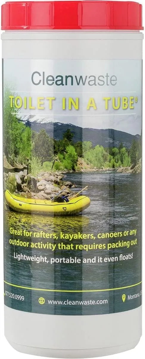 8 Use Toilet in a Tube - Lightweight, Affordable & Portable Toilet for Campers, Rafters, Backpackers and Autos – The Reusable, Odor Sealing Container Fits 8 Single Uses Inside - Made in USA