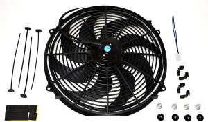 A-Team Universal High Performance Radiator Electric Cooling Fan Assembly Kit - 16" Size - Heavy Duty - 3000 CFM Capacity - 12 Volts - 8 Blade Design - Perfect for Turbo Applications - Black