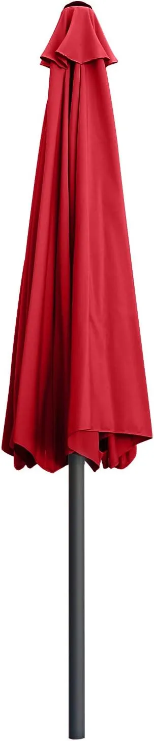 ABCCANOPY 7.5FT OutdoorPatio Umbrella, UV Protection Table Umbrella w/Crank for Easy Set Up, Suitable for Garden, Lawn, Deck & Backyard (Red)