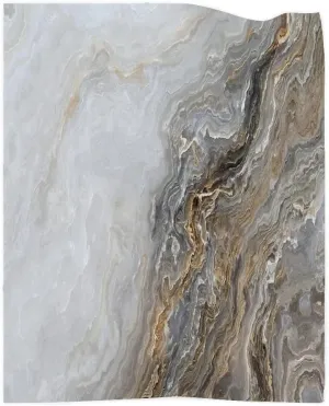 Abstract Texture Blanket Beautiful Grey Curly Marble with Golden Veins Flannel Blanket Warm Cozy Throw Blanket for All Season Super Soft and Lightweight Blanket (30X40Inch)