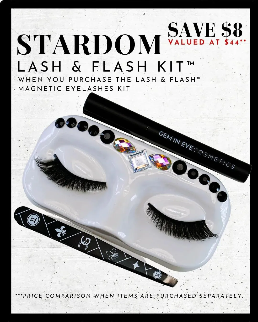 ACHIEVE GLAMOUR GEM IN EYE STARDOM FAUX MINK MAGNETIC EYE LASHES WITH EYE LINER PEN & APPLICATOR | FAKE EYE LASH WATERPROOF LIQUID LINER |