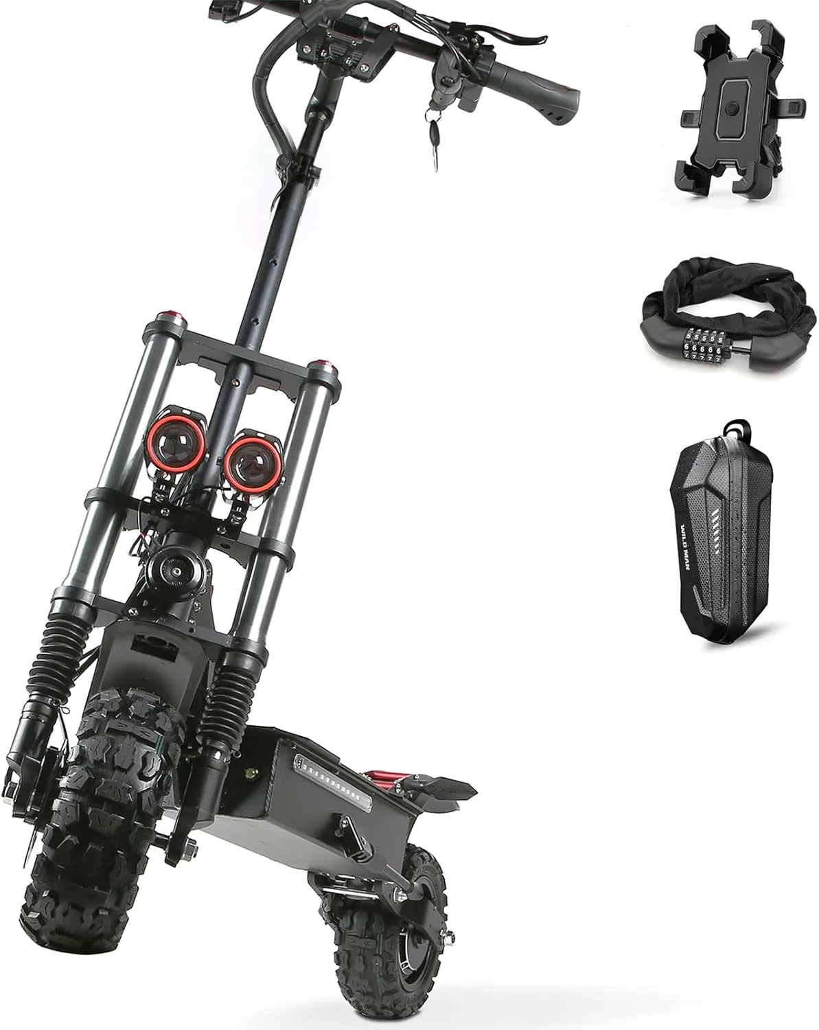 Adult Electric Scooter 5600W Dual Motor with Seat, Top Speed 50mph, Range 50-60 Miles, Foldable Commuter Electric Scooter
