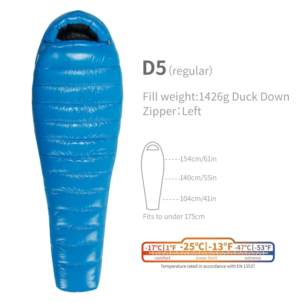 AEGISMAX D5 -25 Degree 650FP Duck Down Sleeping Bag Ultralight Sleeping Bag for Men & Women