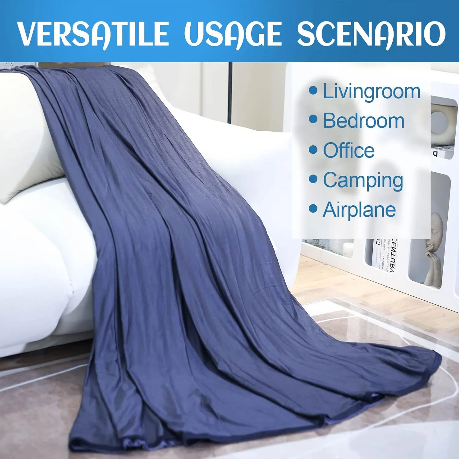 Ailemei Direct Cooling Blanket for Hot Sleepers,Double Sided Cold Effect,King/Cal Size Lightweight Breathable Summer Bed Blankets,Transfer Heat to Keep Body Cool for Night Sweats,108"x90"