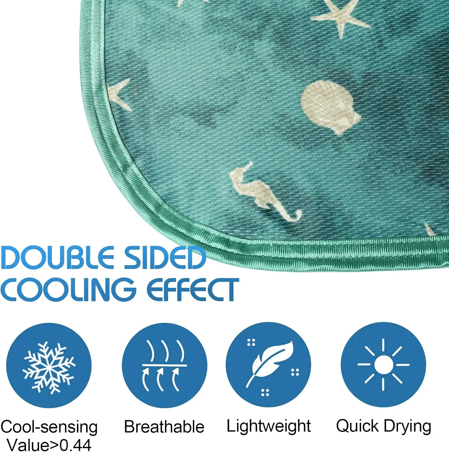 Ailemei Direct Cooling Blanket with Double Sided Cold Effect, Lightweight Breathable Summer Oversize Coastal Theme Bed Blankets, Transfer Heat to Keep Body Cool for Hot Sleepers Night Sweats, 108“x90”