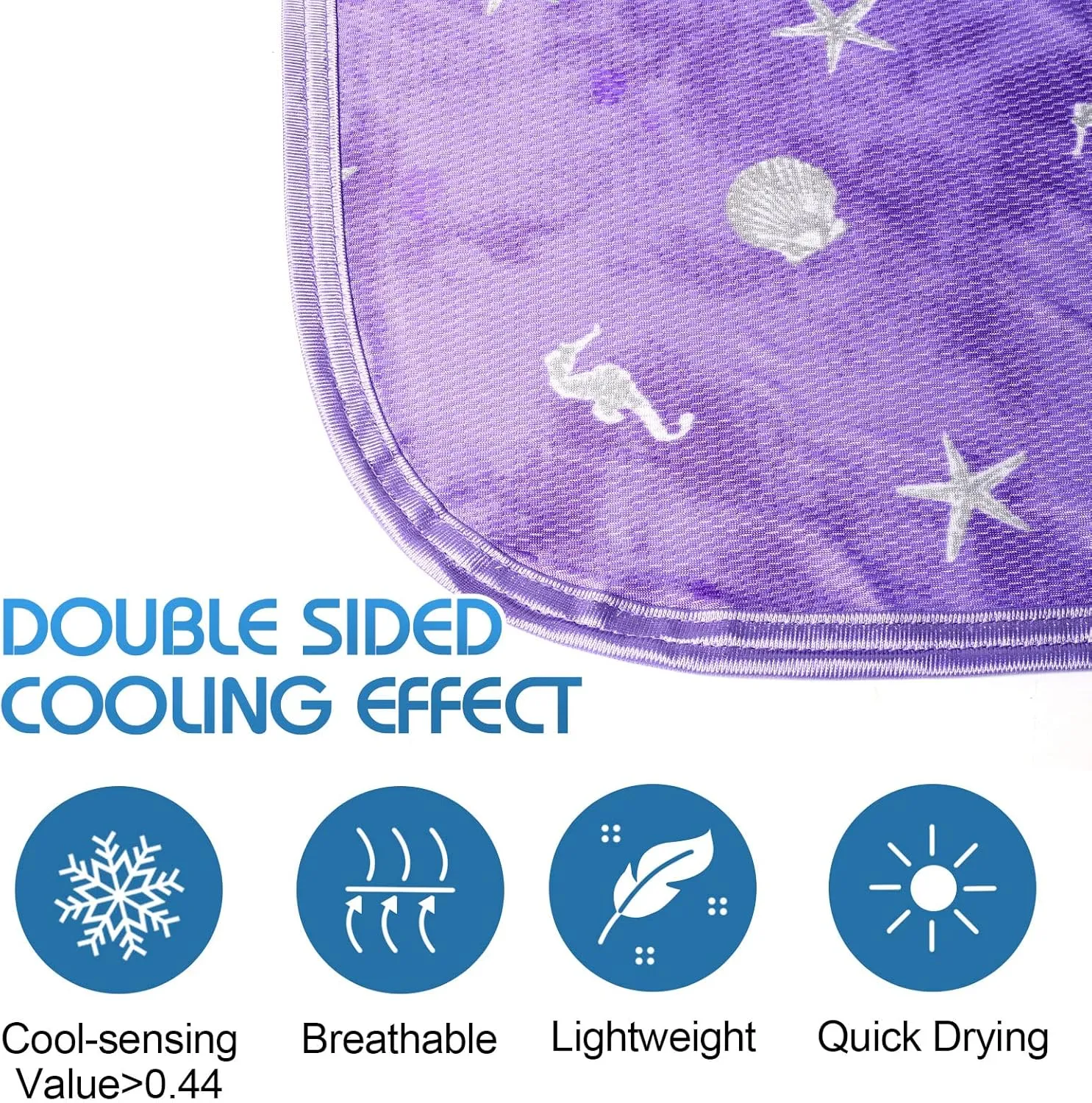 Ailemei Direct Cooling Blanket with Double Sided Cold Effect, Lightweight Breathable Summer Oversize Coastal Theme Bed Blankets, Transfer Heat to Keep Body Cool for Hot Sleepers Night Sweats, 108“x90”