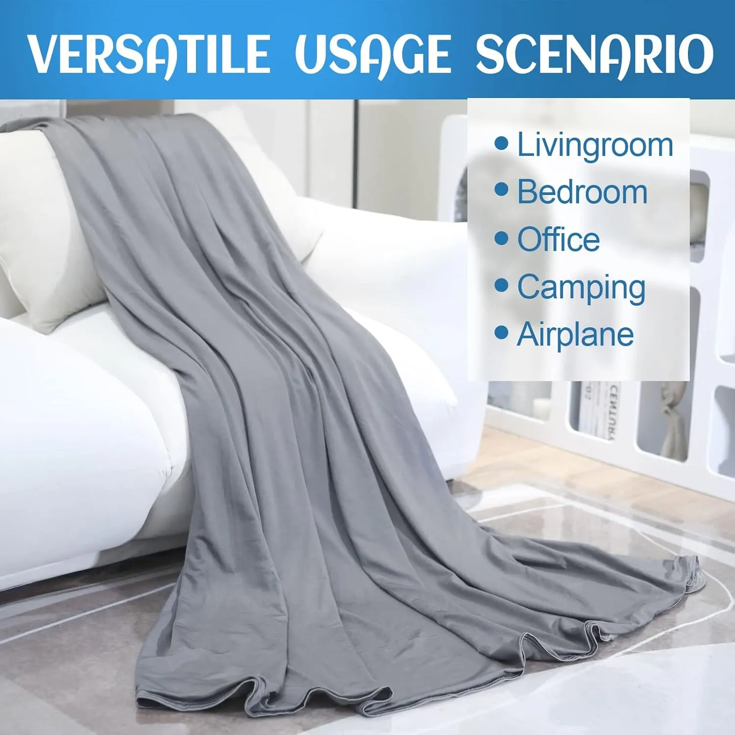 Ailemei Direct Cooling Throw Blanket for Hot Sleepers,Double Sided Cold Effect, Lightweight Breathable Summer Bed Blanket for Couch,Transfer Heat to Keep Body Cool Night Sweats,50"x60"
