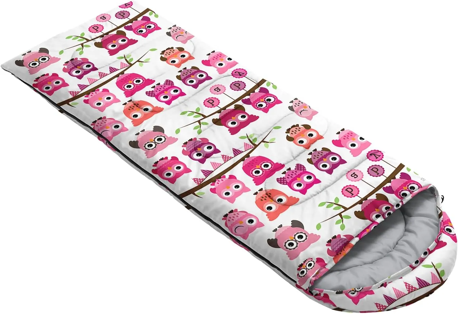 AILONEN Cartoon Fox Camping Sleeping Bag for Boys Girls Adults,Lightweight & Waterproof,3 Season Warm & Cold Weather,Portable,Kawaii Fox Printed Sleeping Bag,Traveling,Camping,Hiking