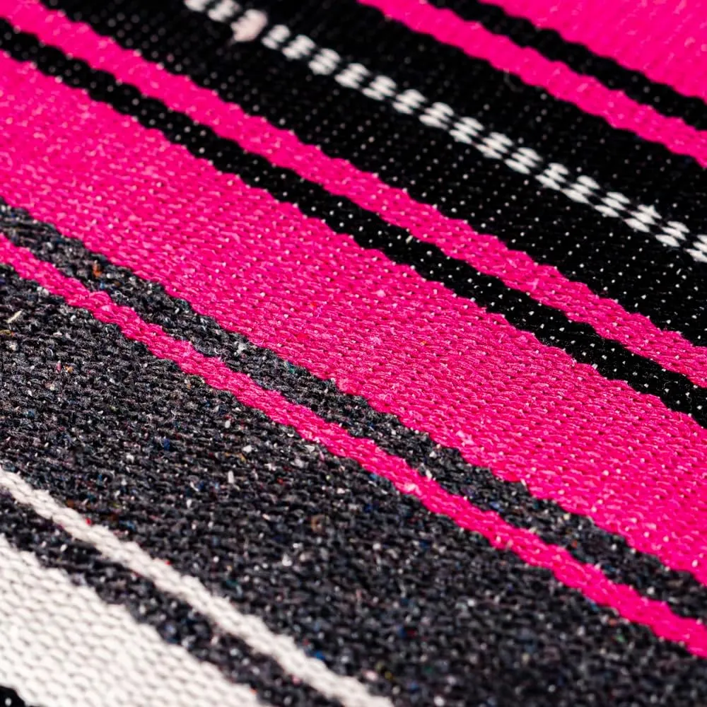 Airooglee Large Mexican Blanket - Perfect as Yoga, Outdoor, Beach, Serape, Picnic, Camping Blanket - Boho Home Decor (Rose-Blue)