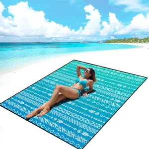 AISPARKY Beach Blanket Waterproof Sandproof, Oversized Large Beach Mat 79" X 83"/120"x108" for 1-8 Adults, Quick Drying&Compact&Lightweight, Picnic Mat Vacation Essentials for Beach Camping Travel