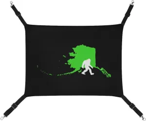 Alaska State Bigfoot Cat Hanging Hammock Soft Breathable Pet Cage Dog Hammock with Adjustable Straps and Metal Hooks