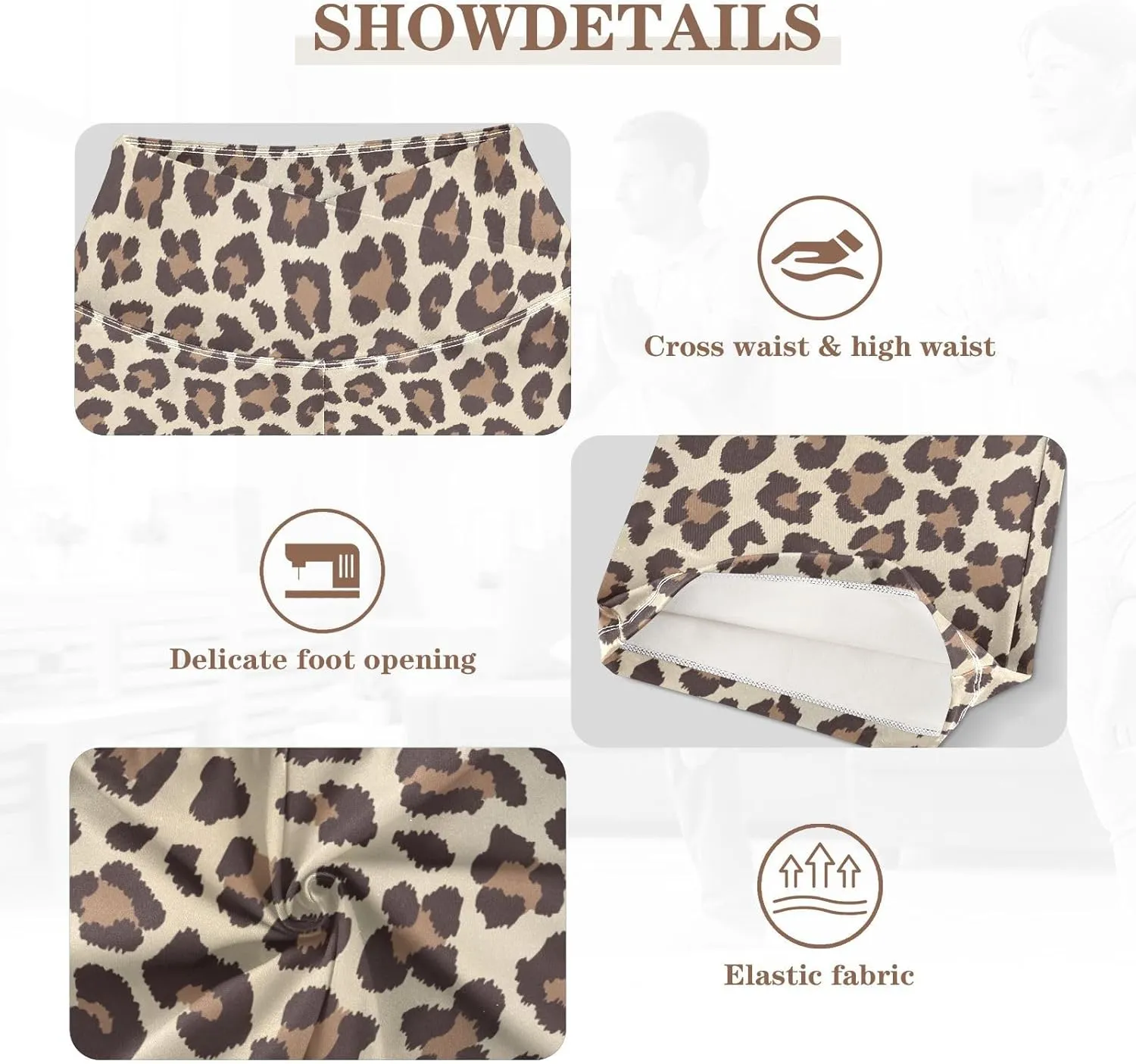 ALAZA Women's Leopard Skin Flare Yoga Pants