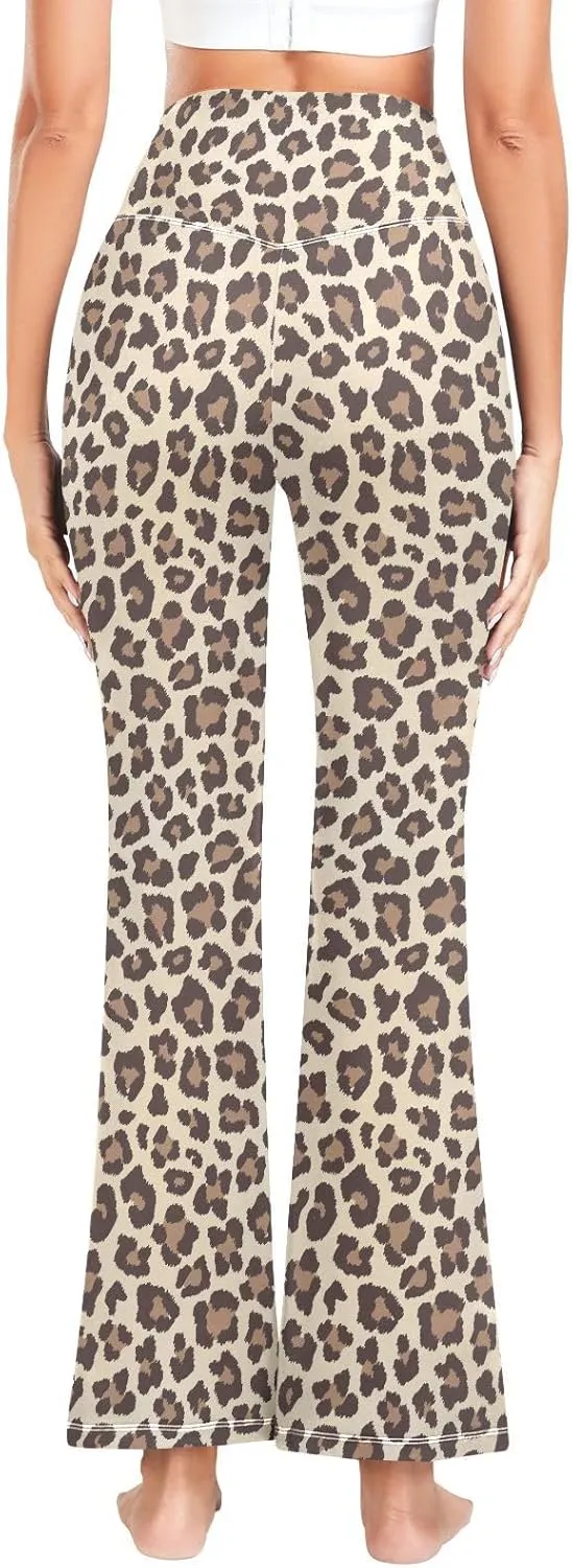 ALAZA Women's Leopard Skin Flare Yoga Pants
